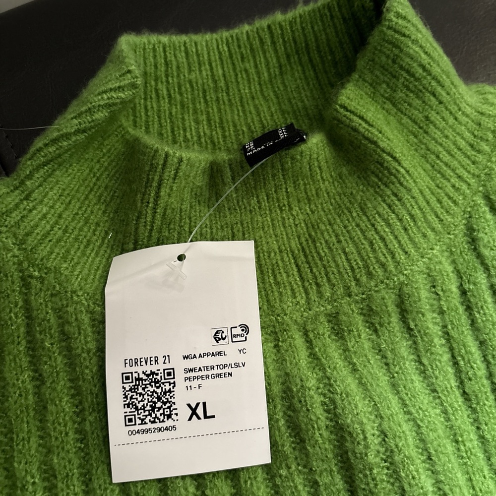 Forever 21 Green Cowl Neck Sweater
